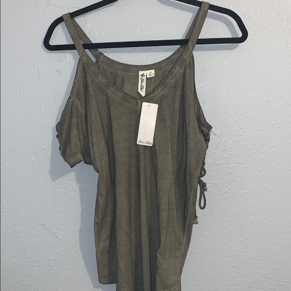 Others Follow Off Shoulder Tie blouse